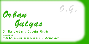 orban gulyas business card